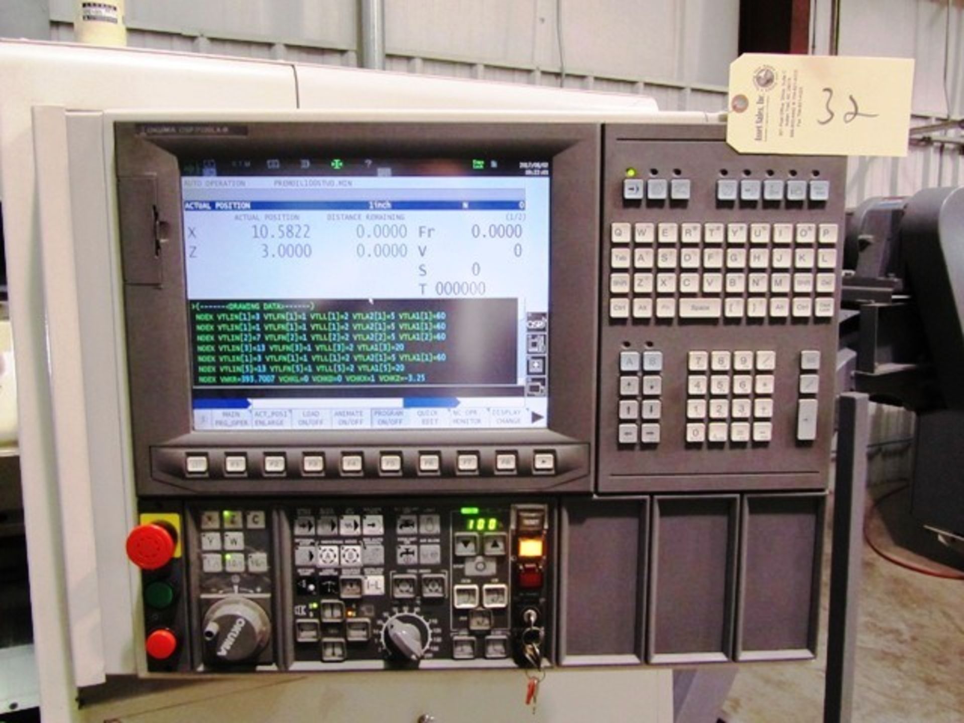 Okuma Model Genos L400 2-Axis CNC Turning Center with Collet Chuck, 12 Station Turret, 20'' Distance - Bild 5 aus 6