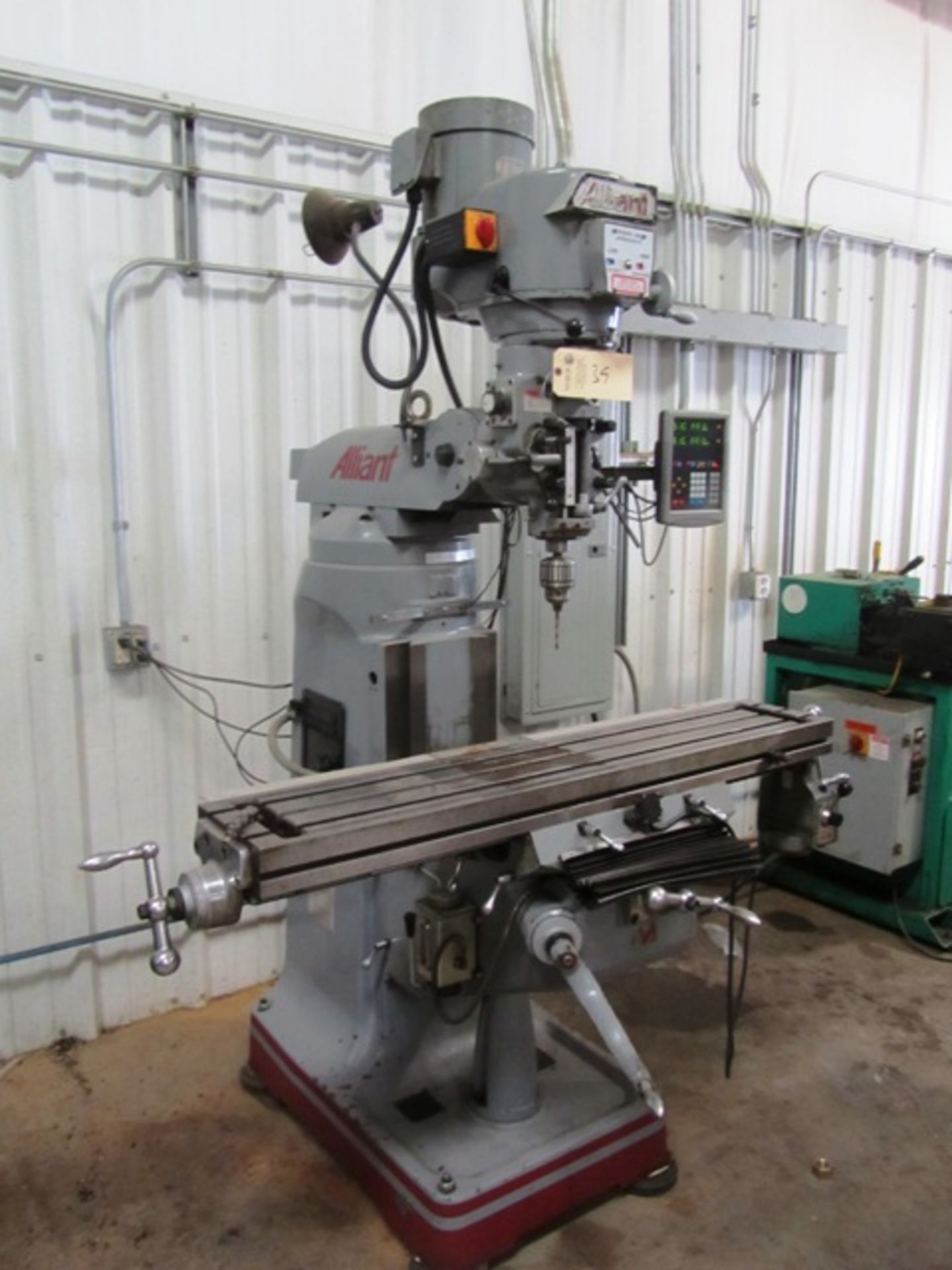 Alliant Model 949-3V Variable Speed Knee Mill with 9'' x 50'' Power Feed Table, R-8 Spindle Speeds - Image 3 of 3