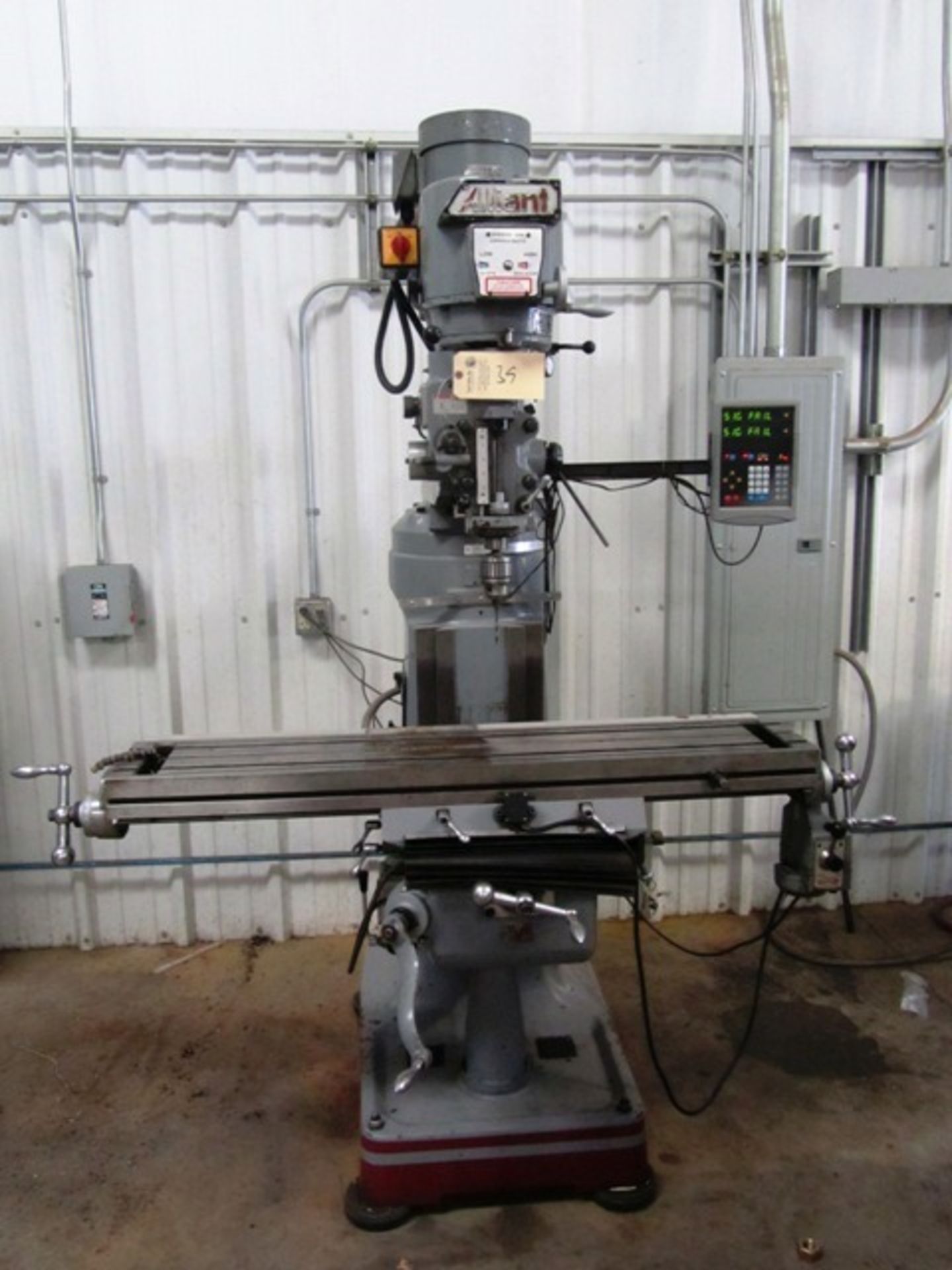Alliant Model 949-3V Variable Speed Knee Mill with 9'' x 50'' Power Feed Table, R-8 Spindle Speeds