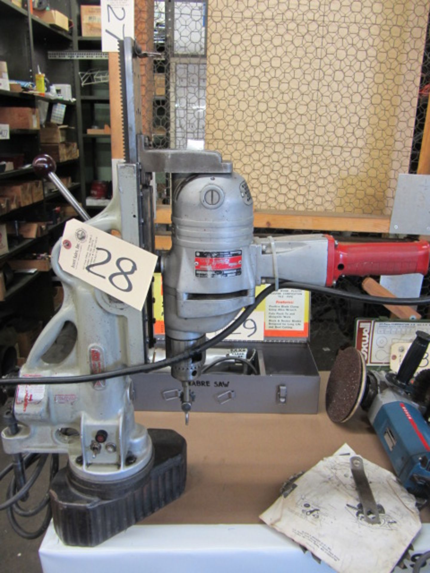 Bux Mag Base Drill with Milwaukee 400 RPM Drill