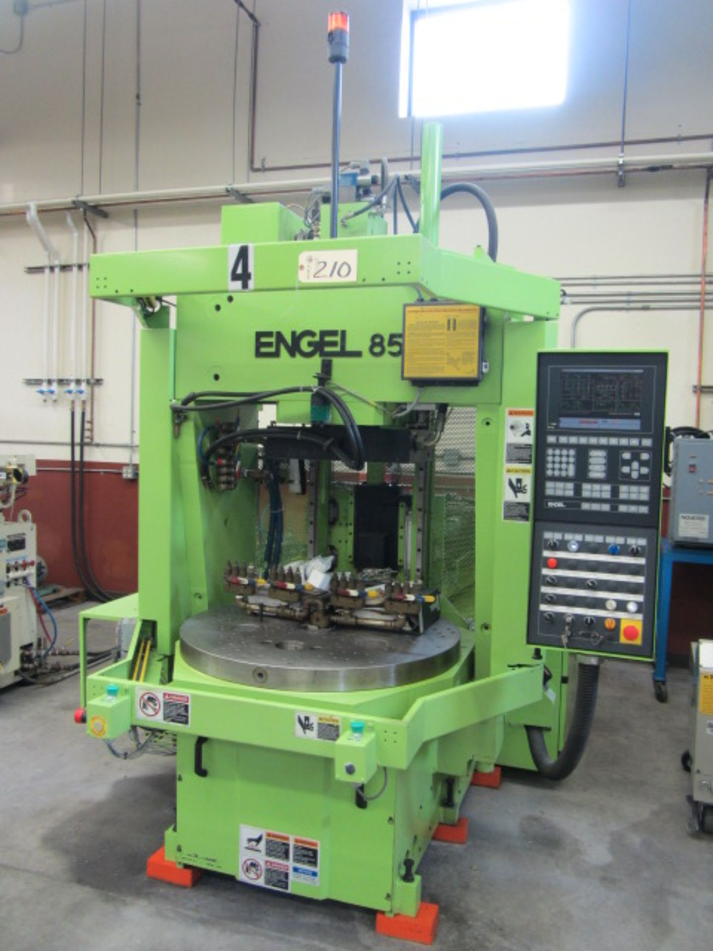 Engel 85 Model ES330H/85US 85 Ton Vertical Plastic Injection Molder with 38'' Diameter 180 Degree