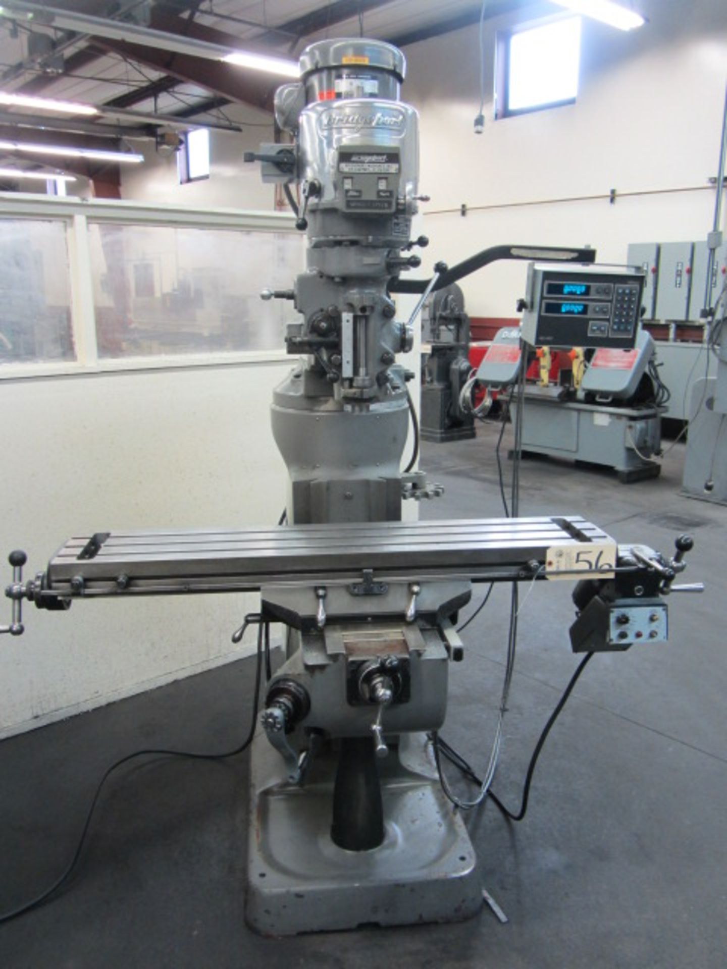 Bridgeport Variable Speed Vertical Knee Mill with 9'' x 48'' Power Feed Table, R-8 Spindle Speeds - Image 3 of 4