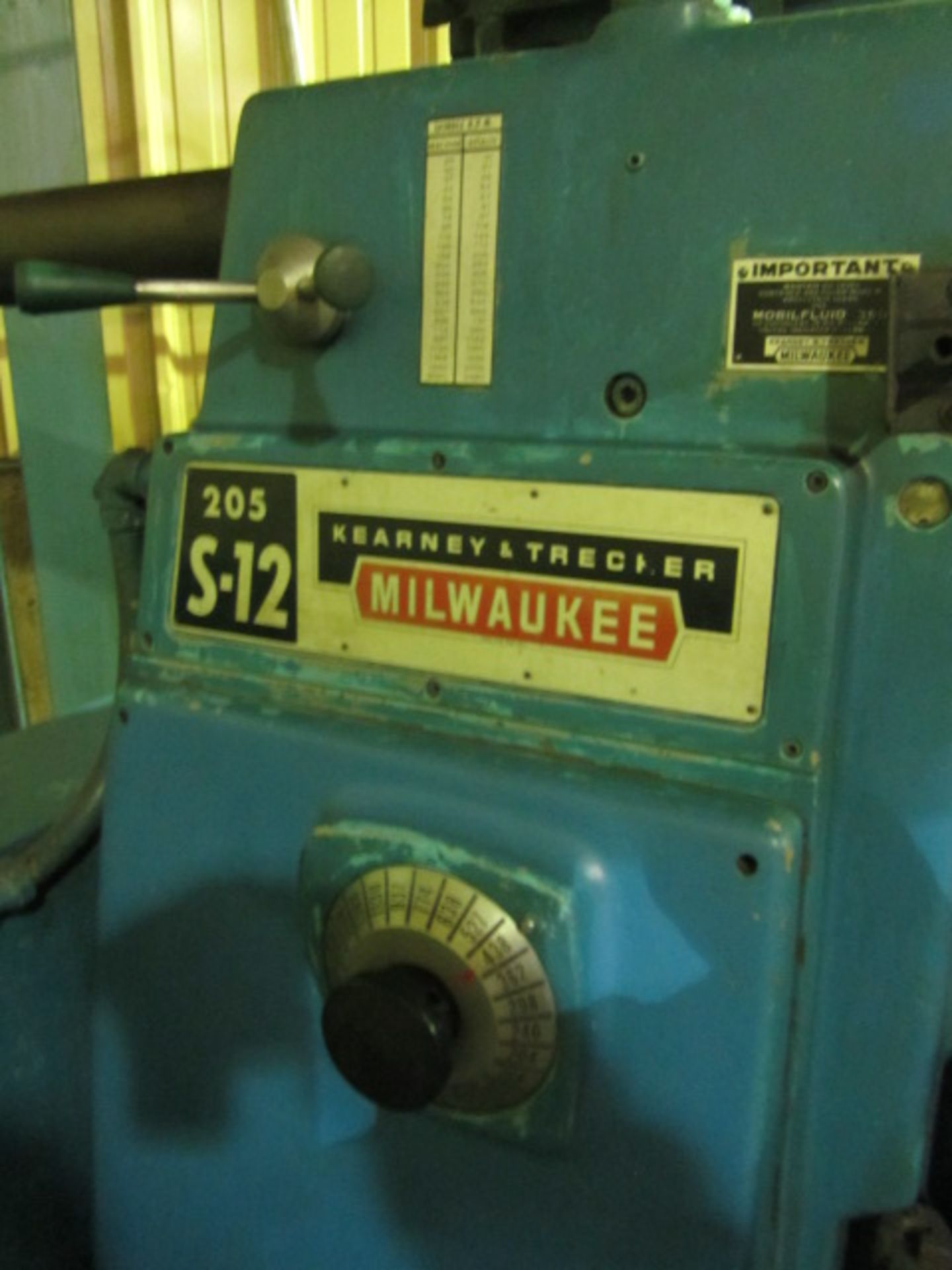Kearney & Trecker Model S12, 205 Milwaukee Horizontal Milling Machine with 12'' x 56'' Power Feed - Image 6 of 6