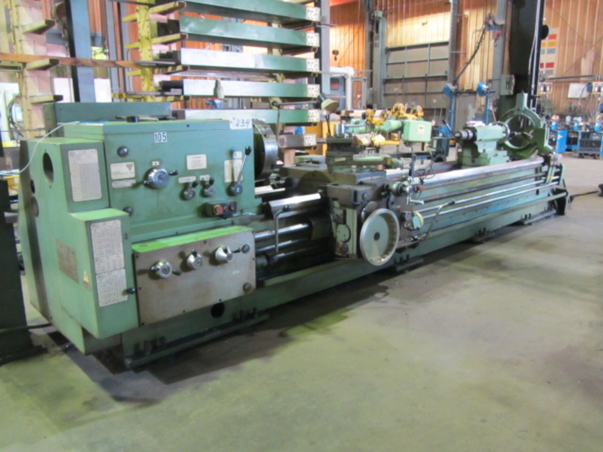 TOS Model X1422M 28'' Swing x 144'' Centers Heavy Duty Oilfield Lathe with 4'' Spindle Bore, 16''