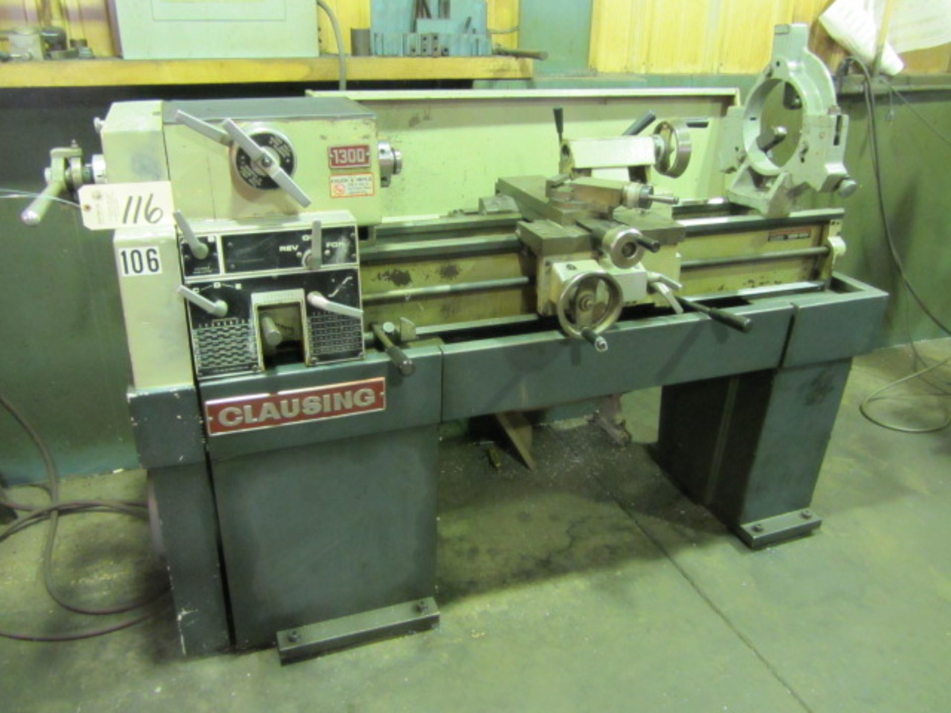 Clausing Model 1300 13'' Swing x 32'' Centers Tool Room Engine Lathe with Taper Attachment, 5 `C'