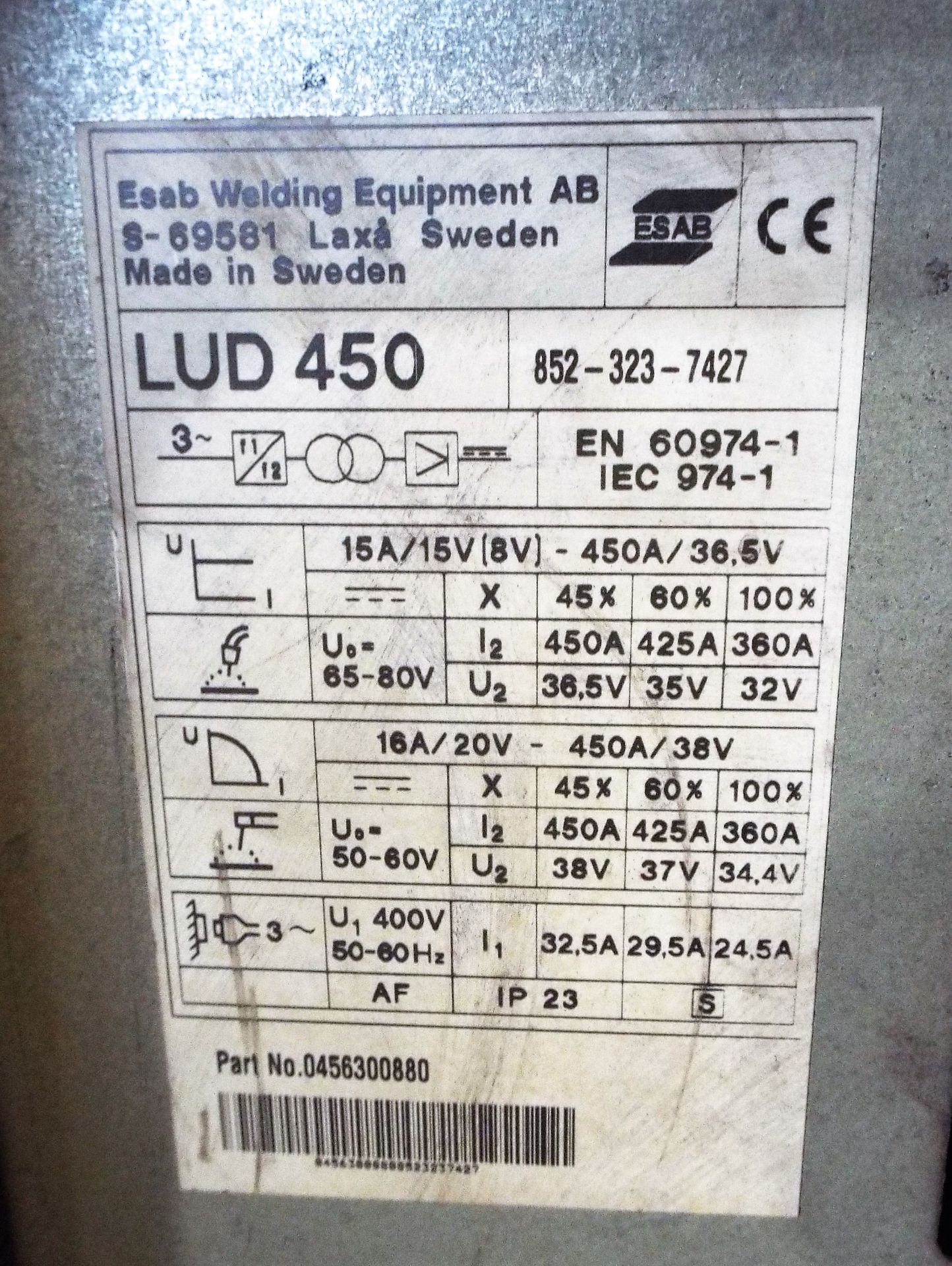 Esab Aristo LUD 450 Portable Welding Set CW Dual Station MEK 44C Wire Feeds & PUA 1 Pendant. - Image 5 of 7