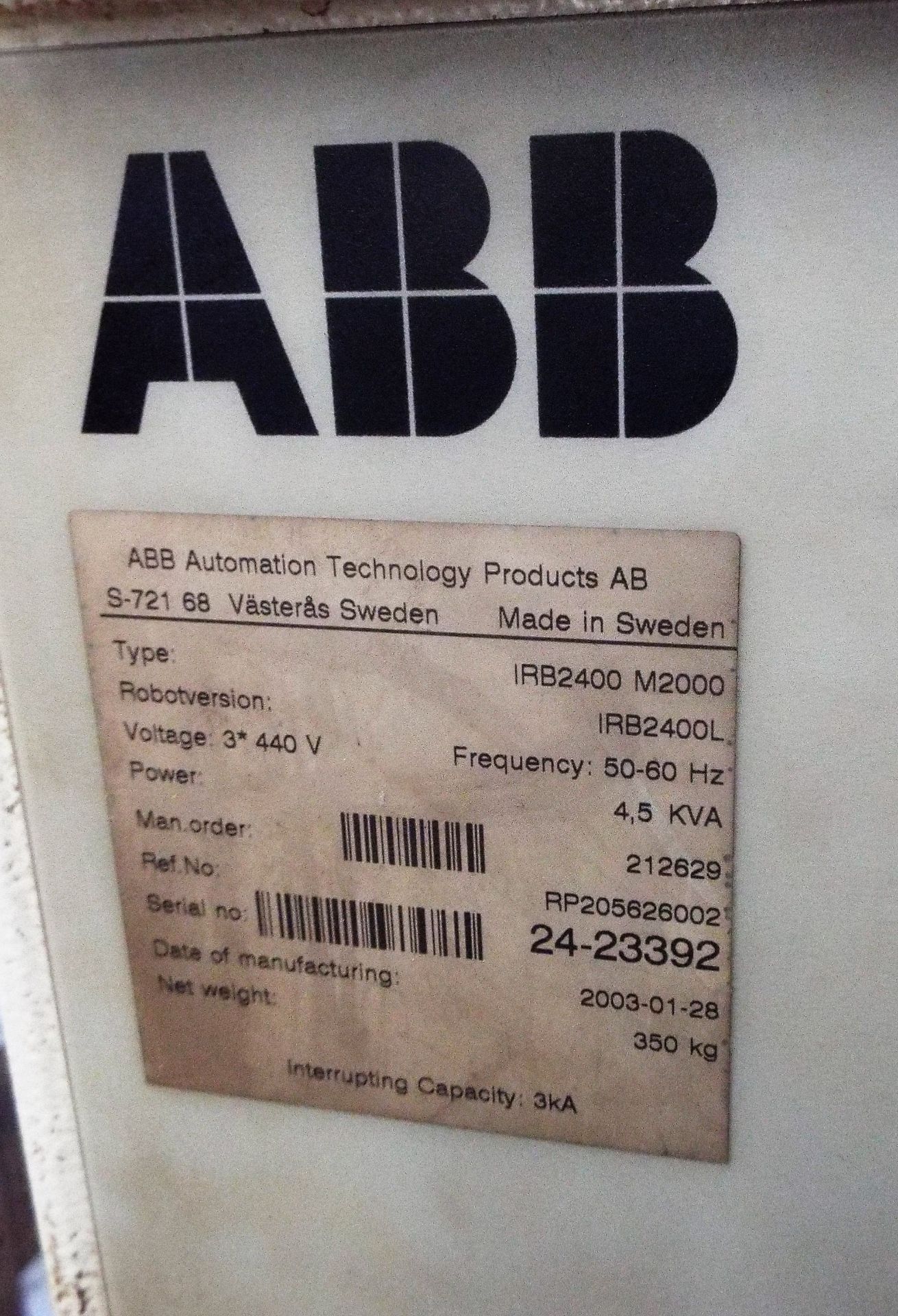 ABB IRB 2400L (S4C Plus M2000) Six Axis Industrial MIG Welding Robot. - Bild 6 aus 9