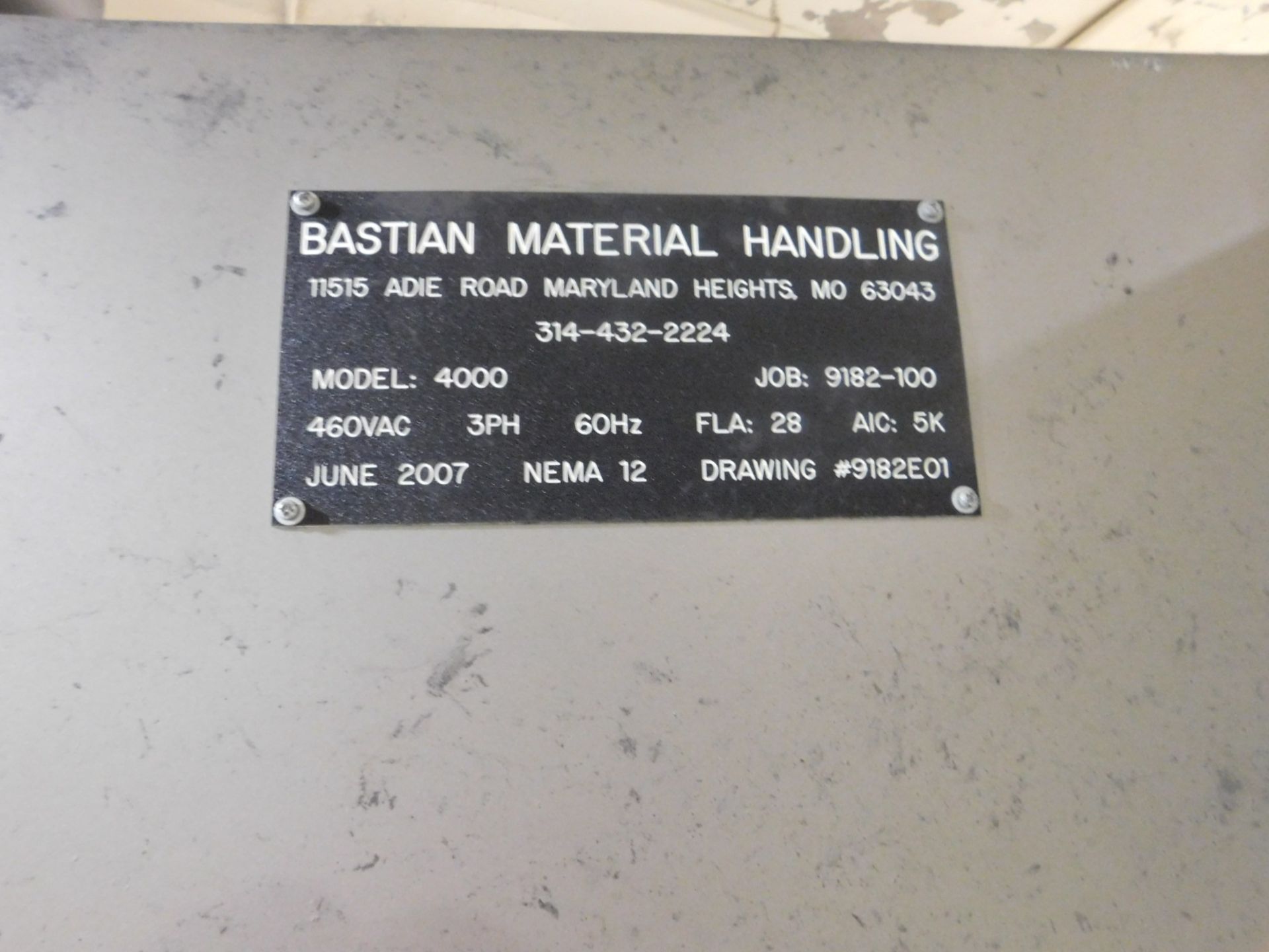 Bastian Material Handling Low Level Case Palletizer Model 4000, SN:9182-100, Mfg. 2007,Low Level - Image 13 of 18