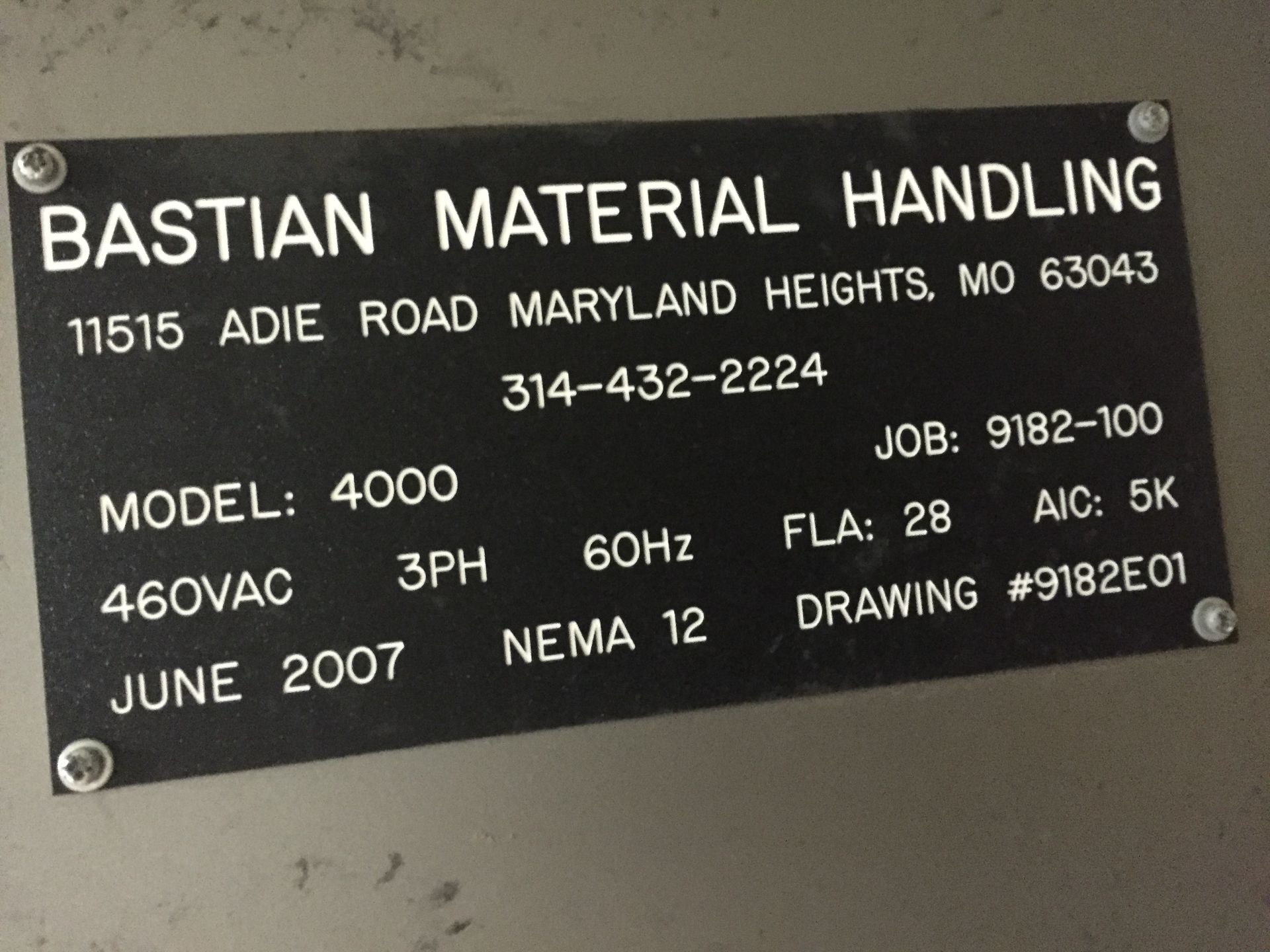 Bastian Material Handling Low Level Case Palletizer Model 4000, SN:9182-100, Mfg. 2007,Low Level - Image 4 of 18