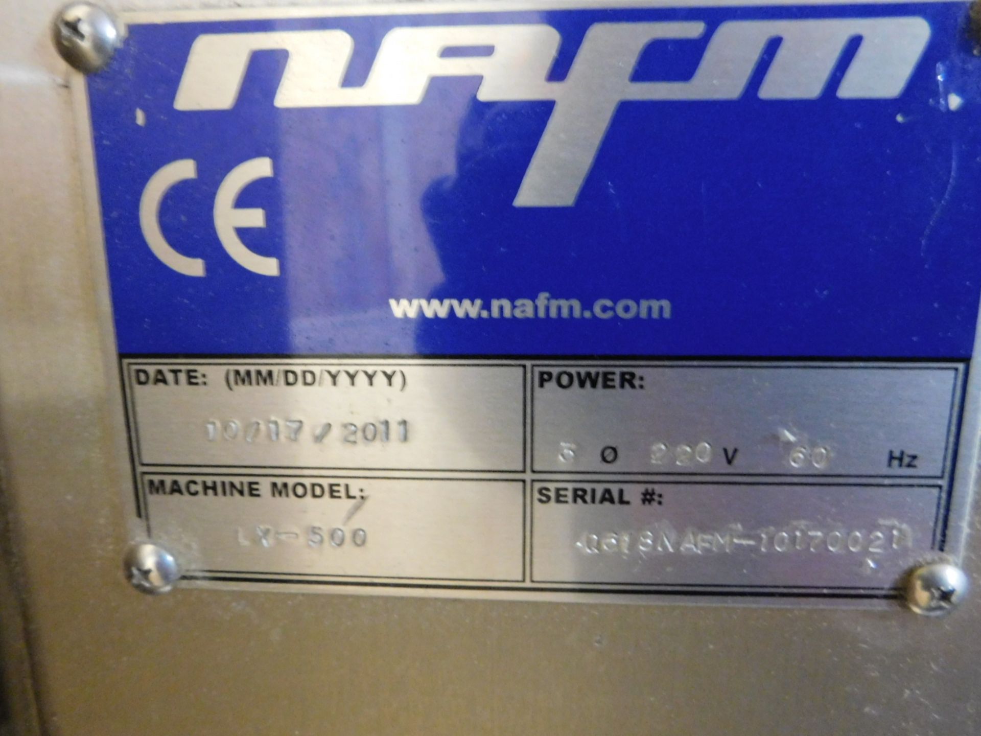 NAFM,LX-500,Inline Shrink labelng Machine, SN: 0618NAFM-10170021, Mfg. 10/17/2011 :equipment located - Image 6 of 23