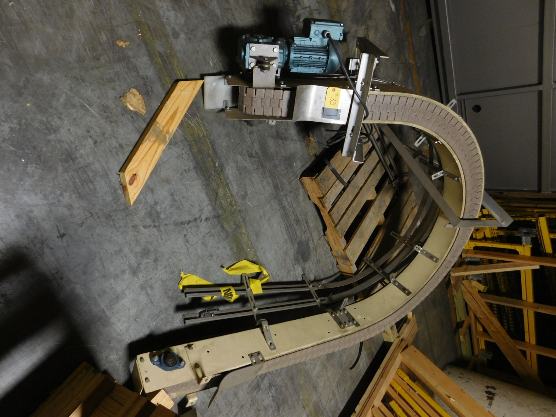 Flex Turner conveyor Motorized conveyor,4'x 180 degree turn conveyor :equipment located at Clark