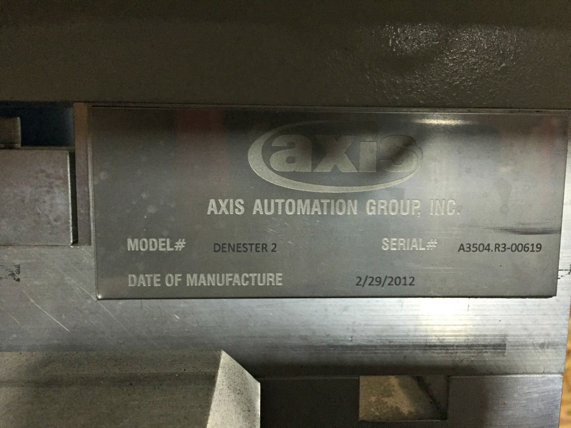Axis Automation Group Denester 2 , Cone Denester with a 3'X8' Donner Coneveyor,SN:A3504.R3-00619, - Image 4 of 5
