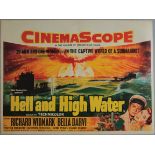 Hell and High Water (1954) first release Cinemascope British Quad film poster.
