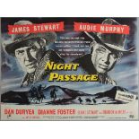 Night Passage (1957) first release British Quad film poster.