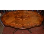 An Edwardian mahogany table. Approx 120cm long.