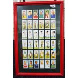 A framed and glazed set of Worthingtons Association Footballers cigarette cards