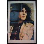 T Rex Marc Bolan 1972 poster presented with "Jackie" printed by DC Thomson & Co ltd London, folded,