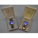 2 boxed Record De Luxe Sub Professionelle watches with boxes.
