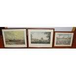 3 early 20th century prints including 2 Cricket examples and a Naval theme. All framed & glazed.