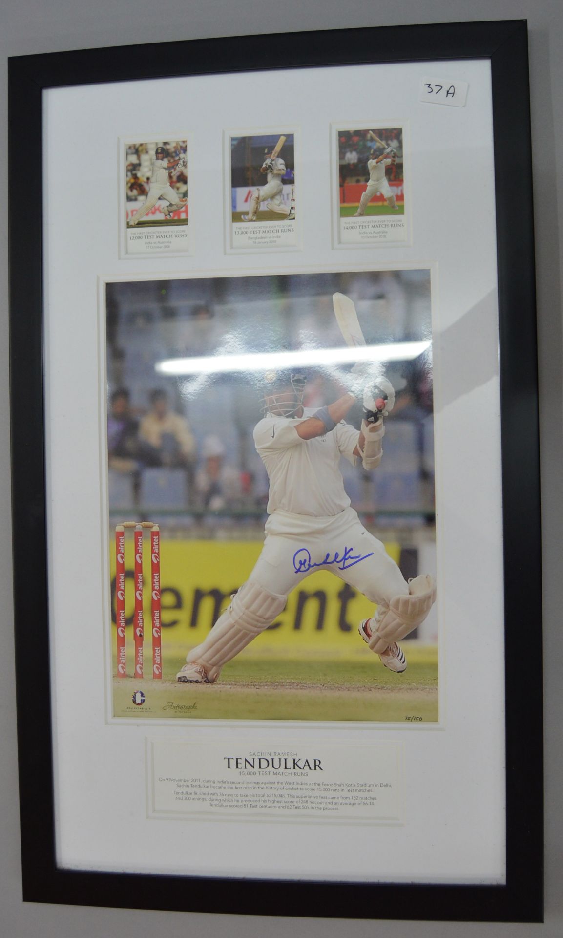 A signed Limited Edition photograph of Sachin Ramesh Tendulkar to commemorate his 15000th test