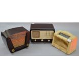 3 vintage bakelite radios: An Ultra T.401, Marconi T.