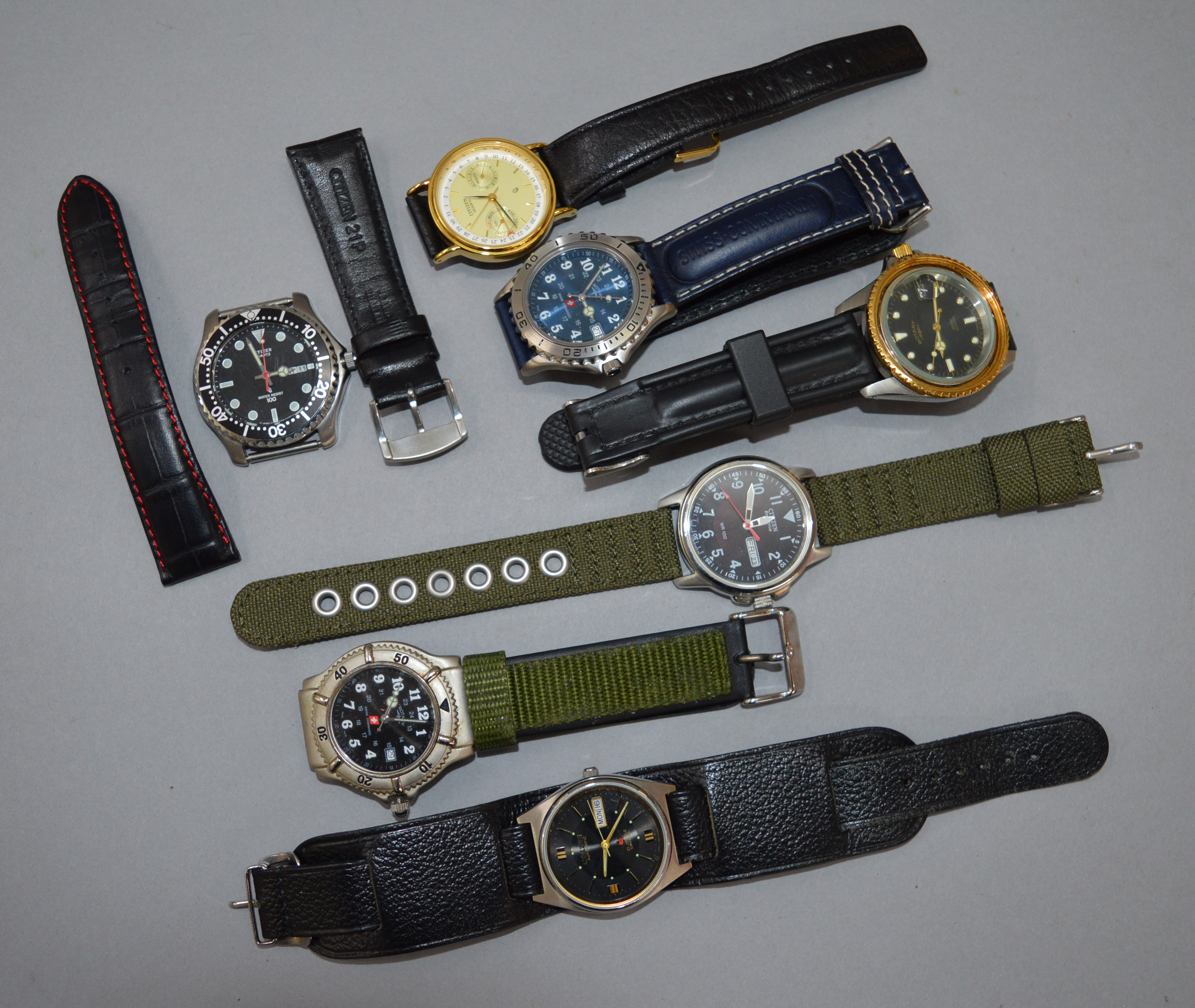 3 Citizen watches together with 3 Rotary examples (6)