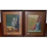 W. DRUMMOND. Two framed and glazed oil paintings, one with foxing.