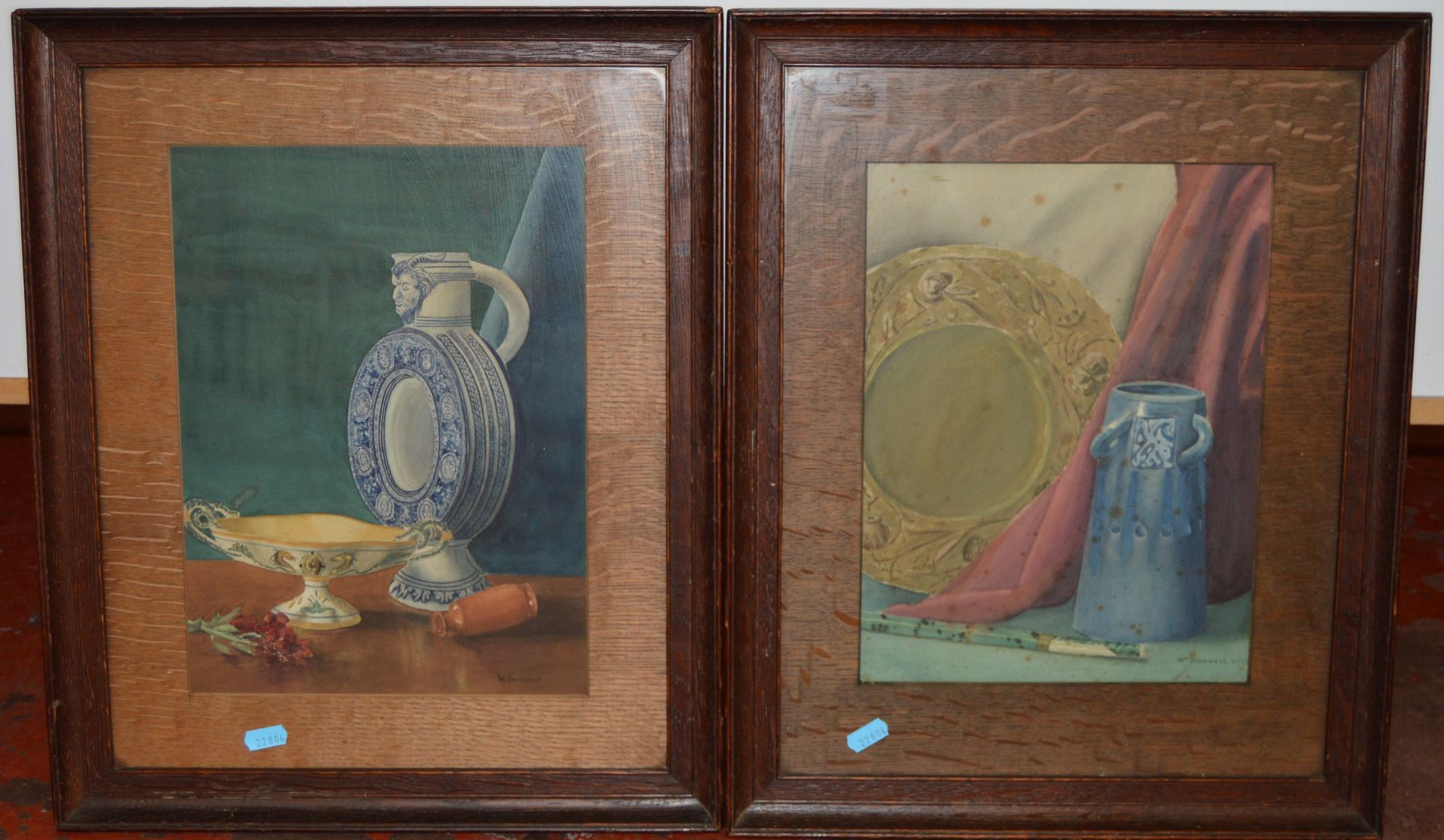 W. DRUMMOND. Two framed and glazed oil paintings, one with foxing.