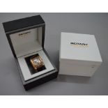 A Rotary Editions automatic mechanical gold plated wristwatch with box.