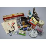 A mixed lot of collectables including 19th century ephemera, a Royal Doulton figure,