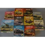 10 x Aurora 1:48 scale military model kits. Viewing recommended.
