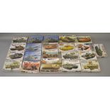 21 x 1:48 scale military model kits, includes motorised kits.