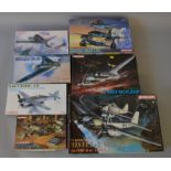 7 x Dragon 1:48 scale model aircraft kits. Viewing recommended.