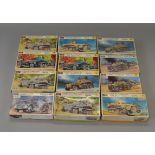 12 x KSN 1:40 scale military model kits.