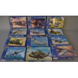 12 x Revell 1:48 scale aircraft & helicopter model kits. Viewing recommended.