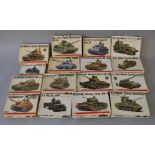 16 x Bandai 1:48 scale military related model kits. Viewing recommended.