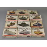 12 x Bandai 1:48 scale military related model kits. Viewing recommended.