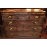 An early Victorian mahogany chest of 3 over 3 drawers.