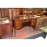 An Edwardian mahogany Buffet or serving table with gallery.