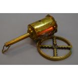 A brass Salter 30 meat jack and wheel