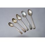 5 hallmarked silver spoons