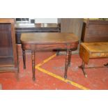 A Victorian mahogany fold-over tea table