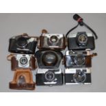 Japanese 35mm cameras including Konica, Taron etc.
