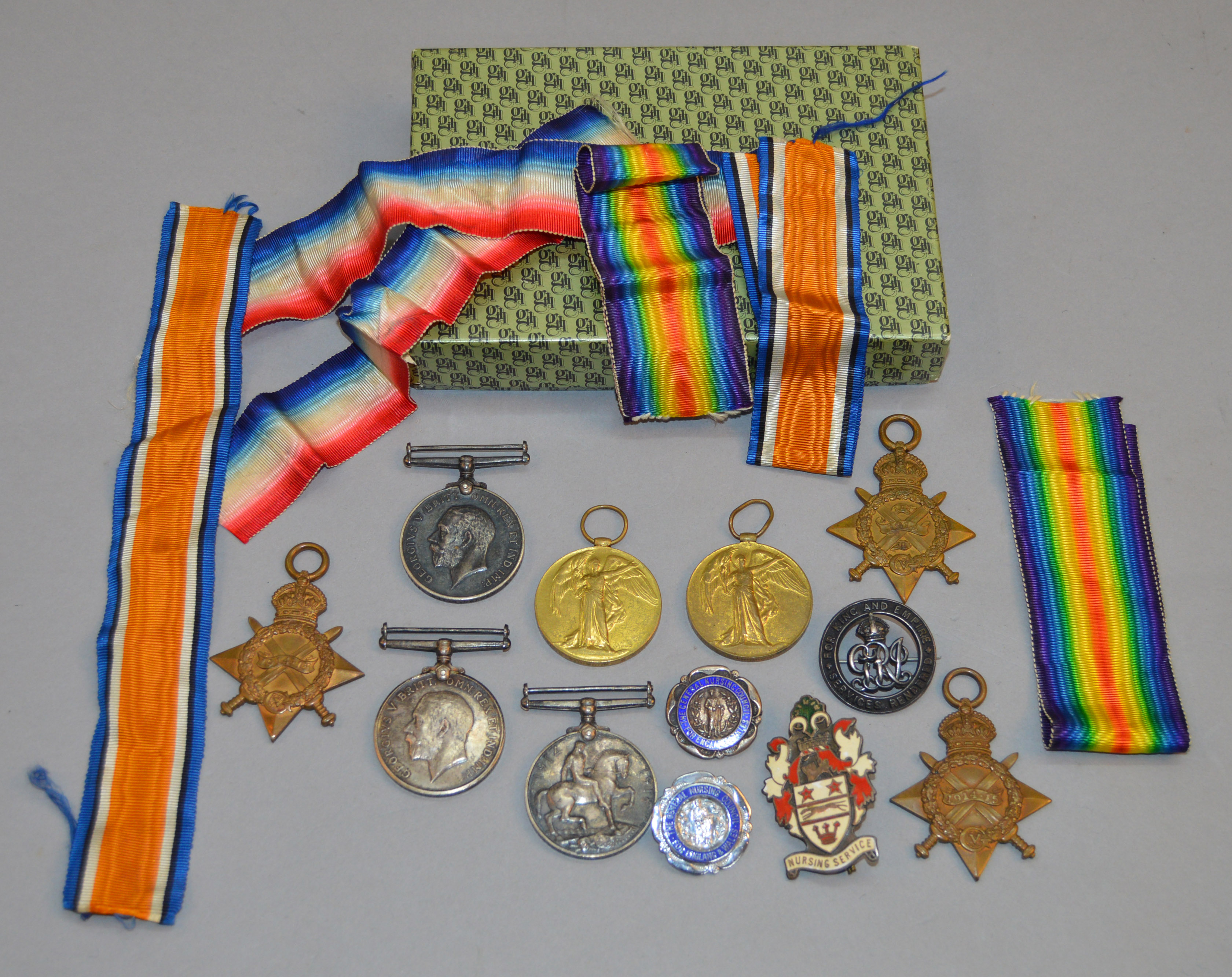 Two WW1 medal groups to brothers:. A 1914 trio to "L. Cpl. W. Thomson 11446 K. O.