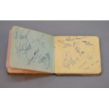 An autograph album containing football autographs from 1950s including Tottenham Hotspurs,