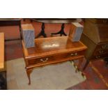 A Dynatron stereo player in reproduction regency style cabinet with speakers and Garrard deck