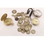 A silver cased pocket watch with uncracked enamel dial & working lever movement H/M Chester 1901,