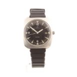 A 1960's manual-wind OMEGA DE VILLE with oversize cushion shaped case & fitted rubber strap,