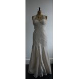 1990s Amanda Wakeley 'Elements' 1930s style ivory silk halterneck bridal gown.
