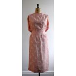 A late 40s/early 50s pink silk dress by Atrima.